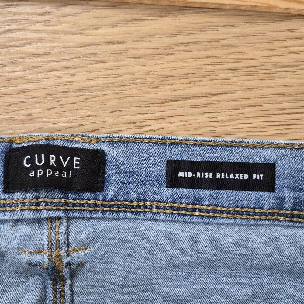 Curve Appeal Jeans 14/32 Womens Mid-Rise Relaxed Fit Blue Denim Pants 32x28 - Picture 2 of 11